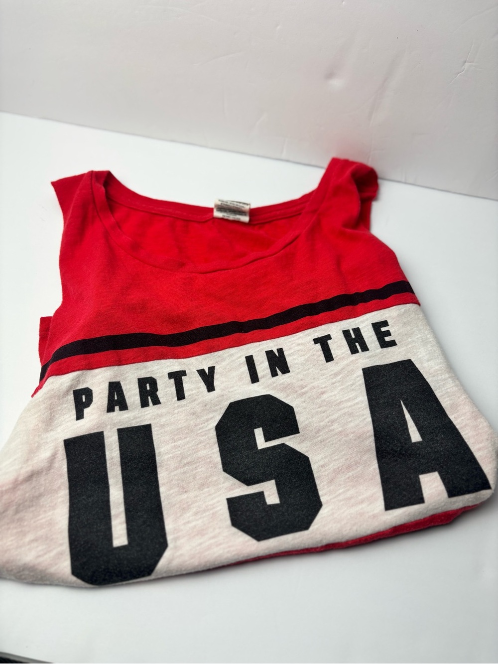 Victoria's Secret Red and White 'Party In The USA' Tank Top